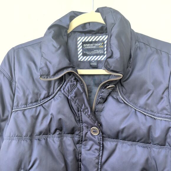 Brenntano Bomber Puffer Jacket Navy Women's Medium - Picture 5 of 9